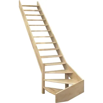 Schodiště Minka Classic Smrk 1/4 lomené 85 x 300cm