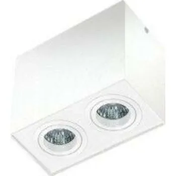 Bodové svítidlo Stropní bodové přisazené svítidlo AZzardo Eloy 2 white AZ1353 GU10 2x50W IP20 18,5cm hranaté bílé