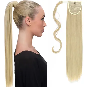 Příčesek S-noilite ® příčesek do culíku, rovné prodloužení vlasů 66 cm, šedá blond & bleichblond Nové zboží