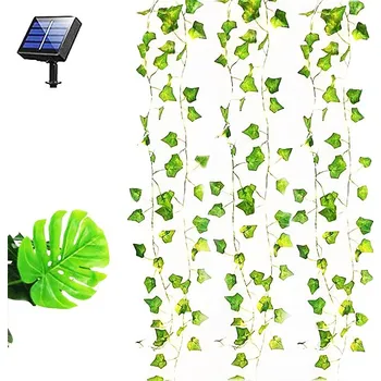 Venkovní osvětlení Solární LED řetěz - listy 10m