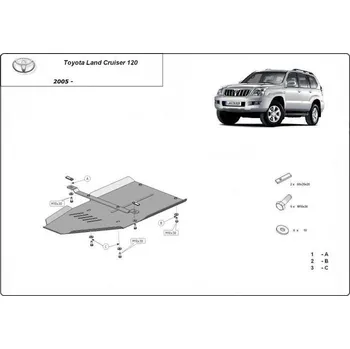 Kryt motoru Kryt pod převodovku TOYOTA LAND CRUISER (J12) - Plech - 8595698039705