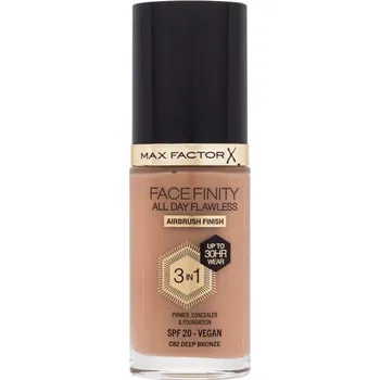 Max Factor Facefinity All Day Flawless 3in1 dlouhotrvající make-up SPF20 30 ml, C82 Deep Bronze