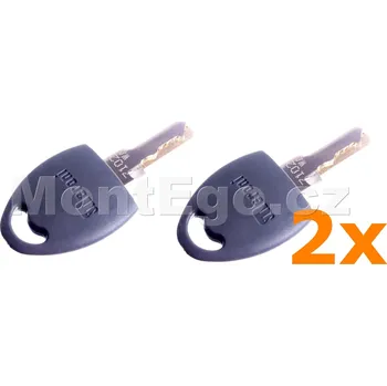 Pohon brány Nice 2X.CHS7102 náhradní klíč pro nouzové odblokování závory Nice SBAR, MBAR, LBAR, set 2 ks