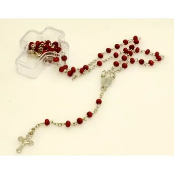Růženec Ručně Vyrobený Růženec s Červenými Korálky z Řecka