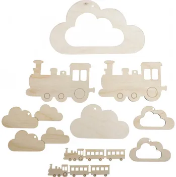 Dřevěné ozdoby ke kolotoči nad postýlku VLÁČEK