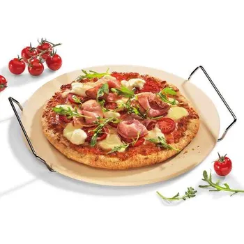Kulatý kámen na pizzu s BBQ rámem - Küchenprofi (Kámen servírovací 30 cm - Küchenprofi)
