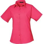 Premier Workwear Dámská košile s krátkým rukávem PR302 Hot Pink -ca. Pantone 214c 38 (S/10)
