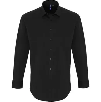 Premier Workwear Pánská bavlněná košile s dlouhým rukávem PR244 Black S