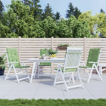 Podsedák Petrashop Podušky na židli s vysokým opěradlem 4 ks vzor listů textil Zelená361266