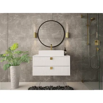 Koupelnový nábytek Nástěnná skříňka do koupelny Petralio 01, Sifon k umyvadlu: ano, Barva:: bílá MIRJAN 5903211248696