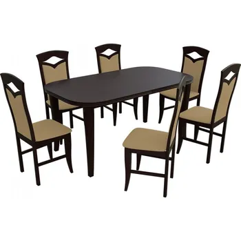 Jídelní set Jídelní set pro 6 osob - RK004, Barva dřeva: ořech, Potah: Casablanca 2304 MIRJAN 5902928411652