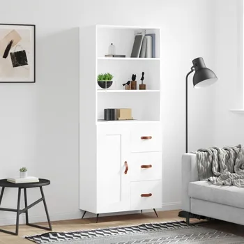 přebalovací pult a komoda Petrashop Skříň highboard bílá 69,5 x 34 x 180 cm kompozitní dřevo Bílá3189989