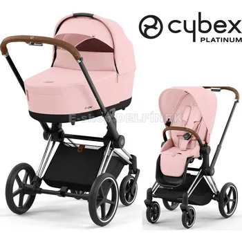 Kočárek Cybex Priam Chrome Brown 2v1 včetně korby 2025 Barva: Peach Pink