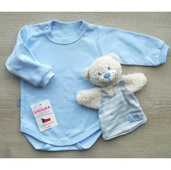 Kojenecký body AMÁLKA Bavlněné body, modré Velikost: 56