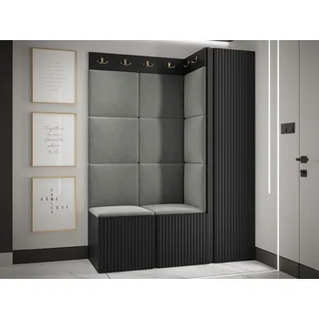 Předsíňová stěna Předsíňová sestava Towiro Slim IX, Barva: černá, Barva látek:: Manila 16 MIRJAN 5903211221408