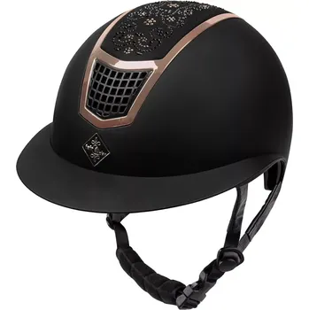 Jezdecká přilba Helma FP Quantinum RoseGold Chic široký kšilt