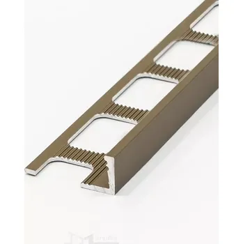 Stavební profil Lišta Havos profil L 9 mm 2,5 m hliník elox champagne (Ukončovací lišta L schodová masiv)
