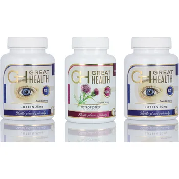 Doplněk stravy 2ks Lutein (25mg), 1ks Ostropestřec mariánský (80% silymarinů) Great Health
