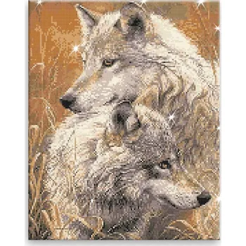 Diamantové malování Diamantové malování - Vlci - 40x50 cm, bez dřevěného rámu - CZ výroba