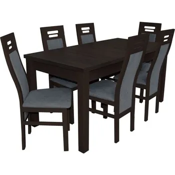 Jídelní set pro 6 osob - RK022, Barva dřeva: sonoma, Potah: ekokůže Soft 018 MIRJAN 5902928427134