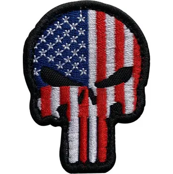 Nášivka WARAGOD Nášivka Embroidery Patriot Punisher US Flag 6x4.5cm