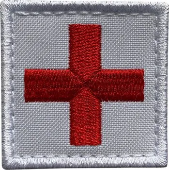 Nášivka WARAGOD nášivka Embroidery Cross Medic Patch White and Red