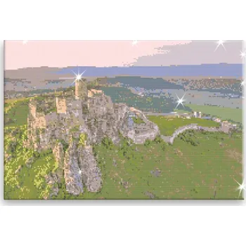 Diamantové malování Diamantové malování - Spišský hrad 02 - 60x40 cm, bez dřevěného rámu - CZ výroba