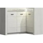 Rohová komoda Nadia N15-K, Osvětlení: bez osvětlení, Barva: kraft bílá MIRJAN 5902928480948