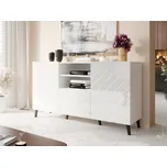 Kombinovaná komoda Zitok, Barva: bílá / bílá lesk MIRJAN 5903211066443