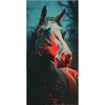 Obraz Obraz na plátně - Kůň v záři noci - 30x60 cm - CZ výroba