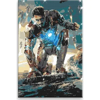 Diamantové malování Diamantové malování - Iron Man 02 - 40x60 cm, bez dřevěného rámu - CZ výroba