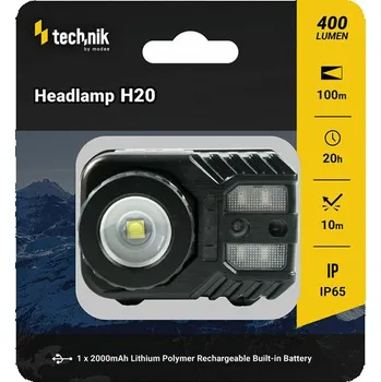 Čelovka Technician headlamp with rubberised, LED CREE XPG-2, micro-USB, red light