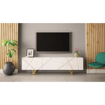 Televizní stolek TV stolek 180 Nivotis 01, Barva:: bíla / bíly lesk MIRJAN 5903211195839