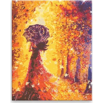 Diamantové malování Diamantové malování - Žena na procházce - 40x50 cm, bez dřevěného rámu - CZ výroba