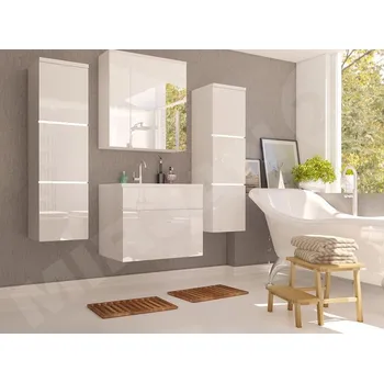 Koupelnový nábytek Koupelnový nábytek Mandy, Barva: bílá / bílá lesk, Sifon k umyvadlu: ne, Umyvadlo: ano, Osvětlení: bez osvětlení MIRJAN 5902928036664