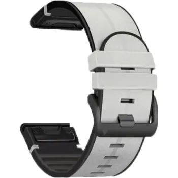 Ostatní příslušenství k chytrým hodinkám Kožený řemínek se silikonem EasyFit/QuickFit 22 mm Bílá