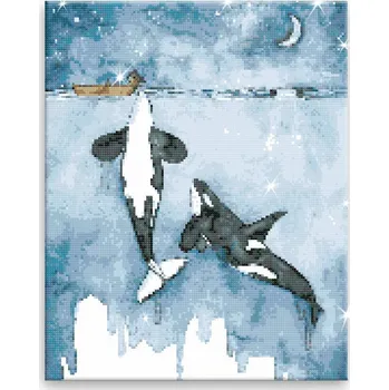 Diamantové malování Diamantové malování - Dvě kosatky a dívka na lodi - 40x50 cm, bez dřevěného rámu - CZ výroba