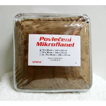 Povlečení Povlečení mikroflanel - hnědý lesk 140x200, 70x90