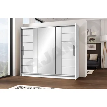 Šatní skříň Skříň Blog 250, Barva: bílá / zrcadlo MIRJAN 5902928024845