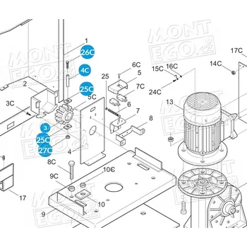 Pohon brány CAME 119RIY066 pastorkový modul 6