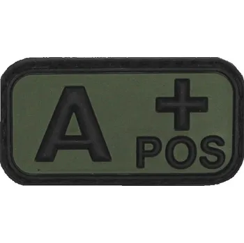 Nášivka WARAGOD nášivka krevní skupina 3D A pozitivní černá 5x2,5cm