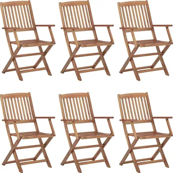 Petrashop Skládací zahradní židle 6 ks masivní akáciové dřevo Hnědá3074936