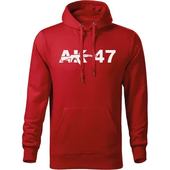 Pánská mikina DRAGOWA pánská mikina s kapucí ak47, červená 320g / m2
