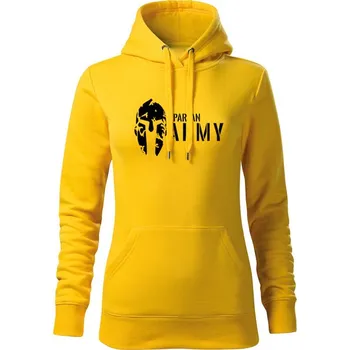 Dámská mikina DRAGOWA dámská mikina s kapucí spartan army, žlutá 320g/m2