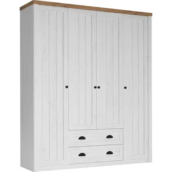 Šatní skříň Skříň čtyřdveřová 4D Patty PT14, Barva: borovica andersen + borovica andersen + dub lefkas tmavý MIRJAN 5902928812633