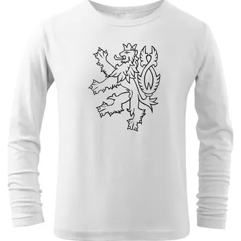 Chlapecké tričko DRAGOWA Dětské dlhé tričko Český lev, bílá