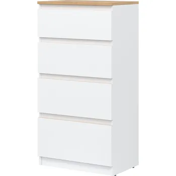 Komoda Komoda BORROMEO 4S, bílá/dub evoke + vyzvednutí ZDARMA