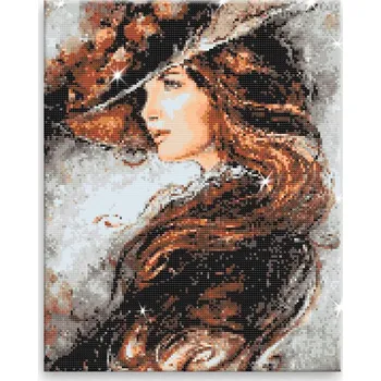 Diamantové malování Diamantové malování - Rytířská dáma - 40x50 cm, bez dřevěného rámu - CZ výroba