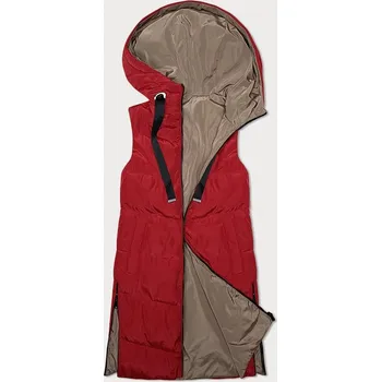 Dámská vesta Červeno/béžová oboustranná dámská vesta s kapucí SWest (B8221-4), odstíny červené XL (42) i392_23207-53