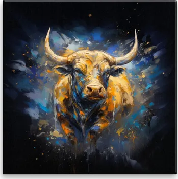 Obraz Obraz na plátně - Býk ve zlatém - 40x40 cm - CZ výroba